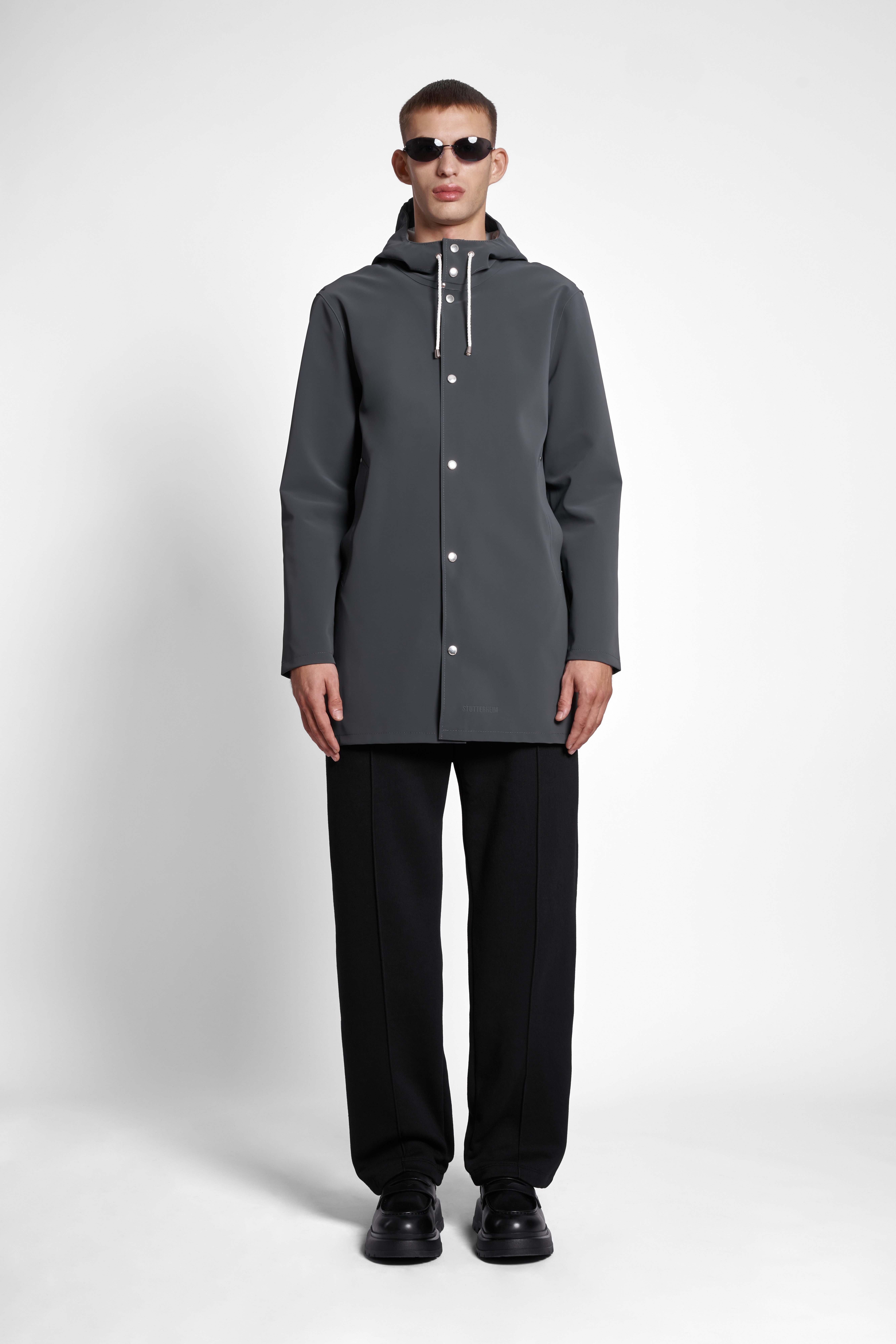Stockholm Matte Raincoat Charcoal - 1