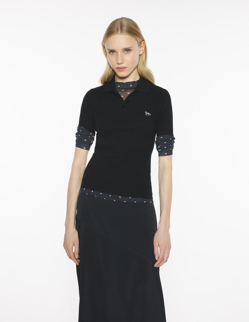 BABY FOX FINE RIB WOOL POLO 3