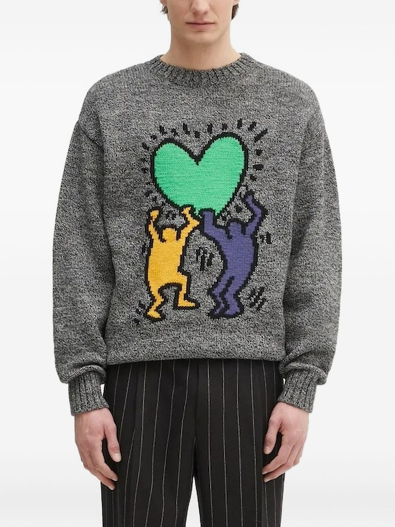heart-motif wool sweater 1