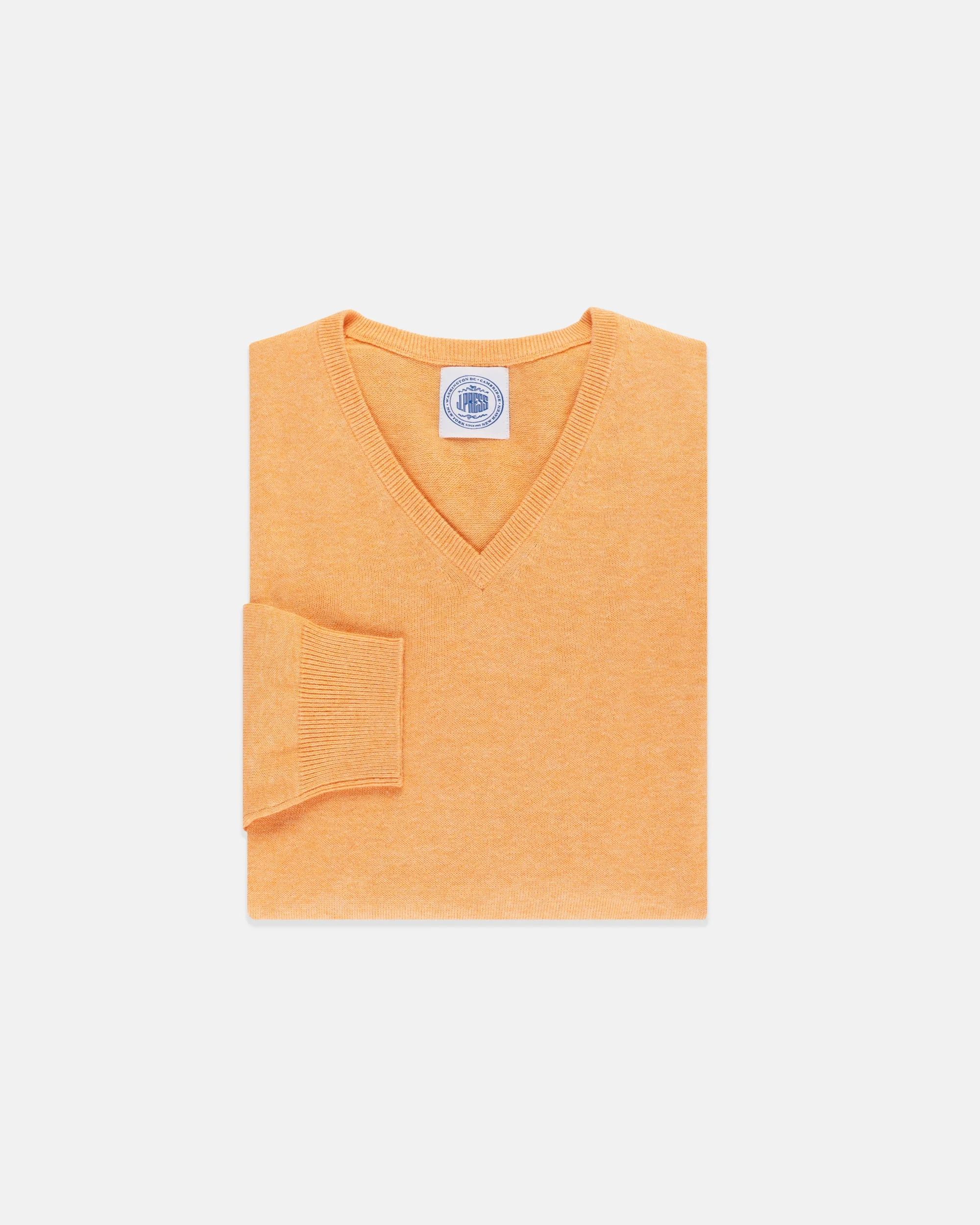 COTTON/CASHMERE V-NECK SWEATER - 1