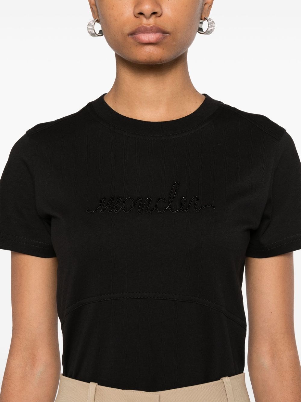 logo-embroidered cotton T-shirt - 5