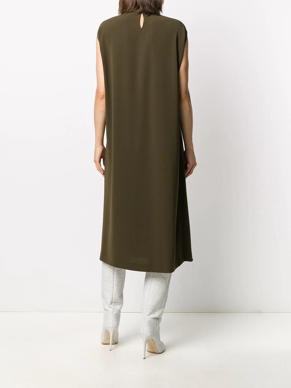 draped-detail midi dress - 4