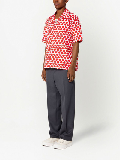 AMI Paris heart-print short-sleeve shirt outlook