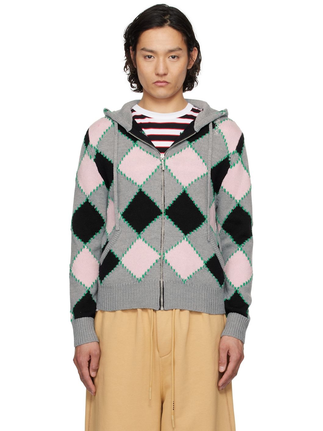 Gray Argyle Gauge 5 Jacket - 1