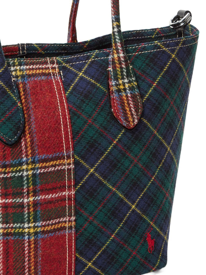 tartan two-tone tote bag 5