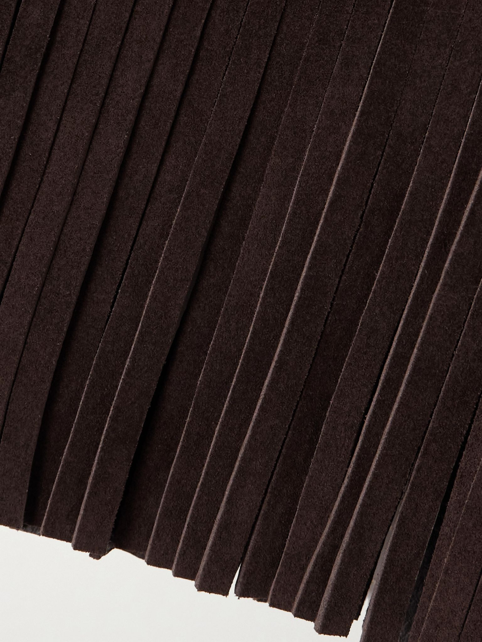 Fringed suede mini skirt Brown - 5