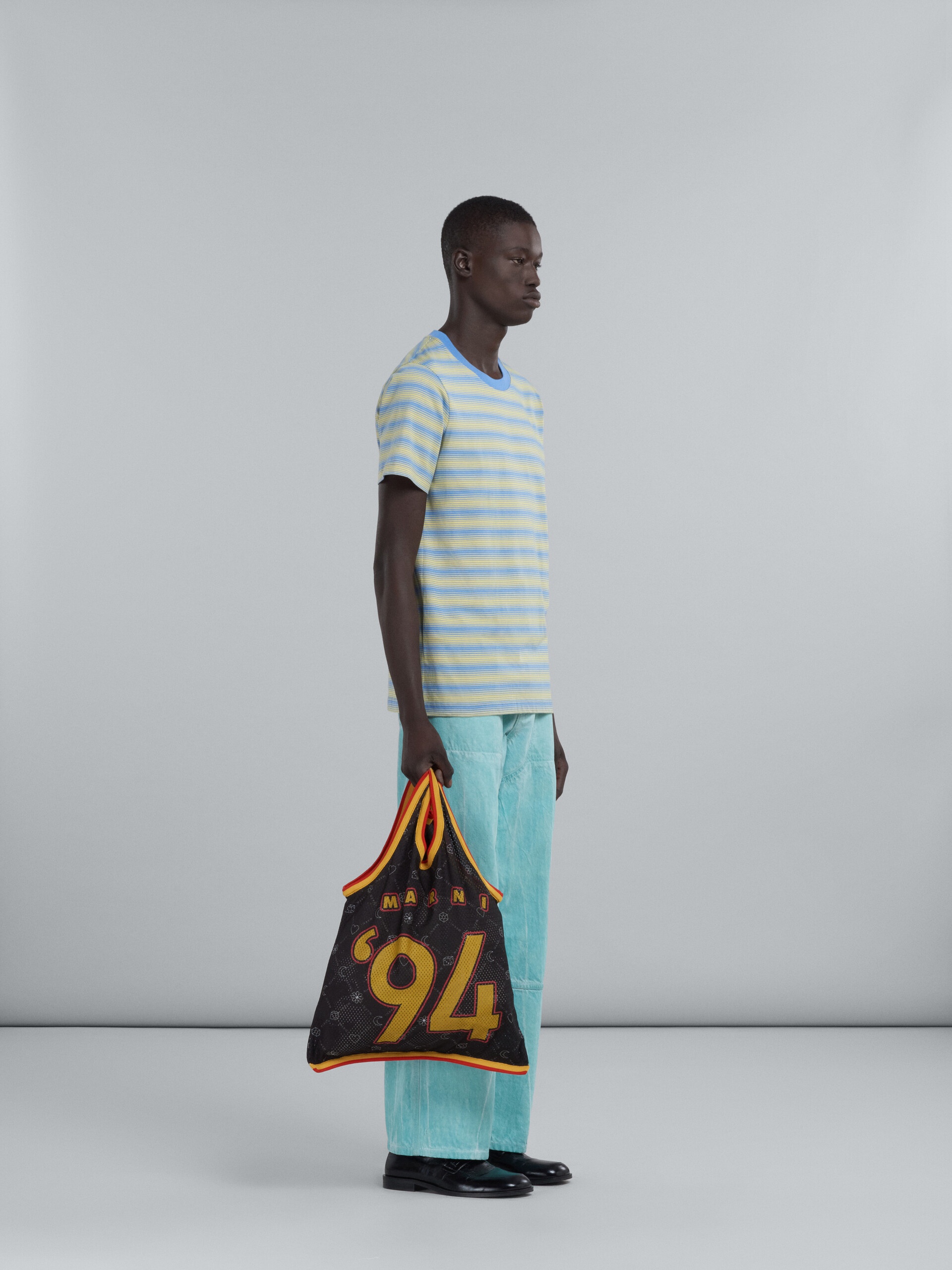 LOOSE TROUSERS IN TURQUOISE COTTON DRILL - 5