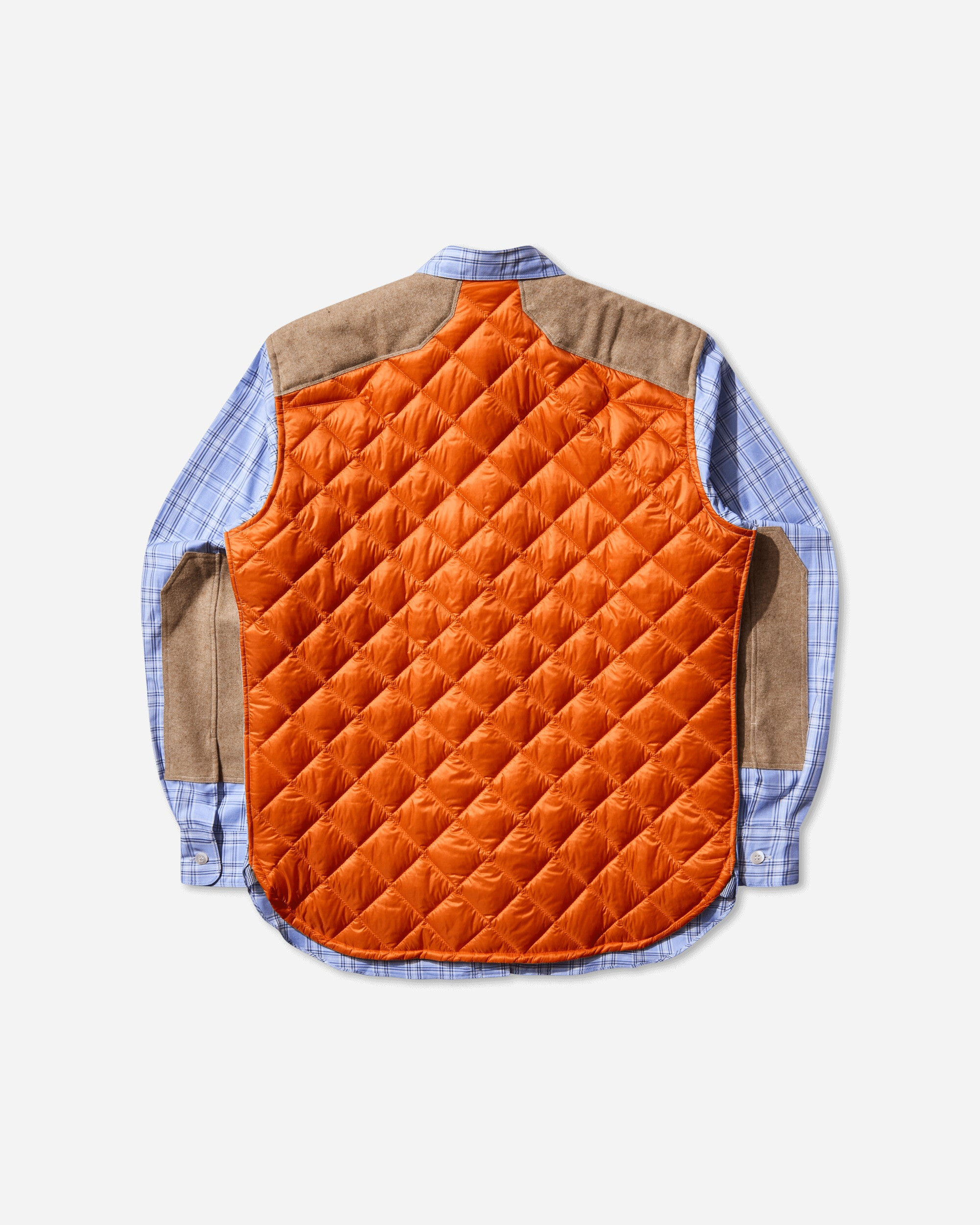 Men's Check Quilted Shirt Blue - 2