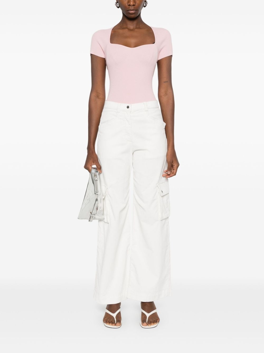 ribbed-knit top - 2