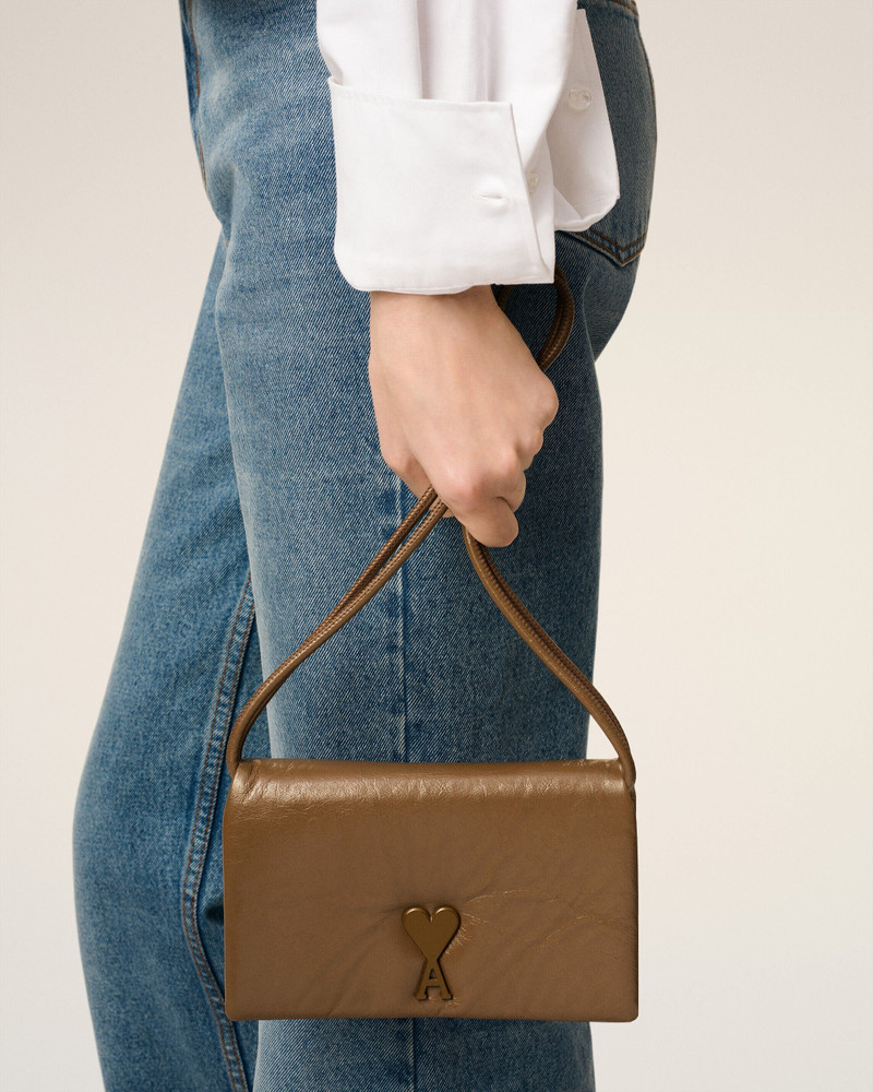 AMI Paris BROWN SMOOTH LEATHER VOULEZ VOUS WALLET STRAP outlook