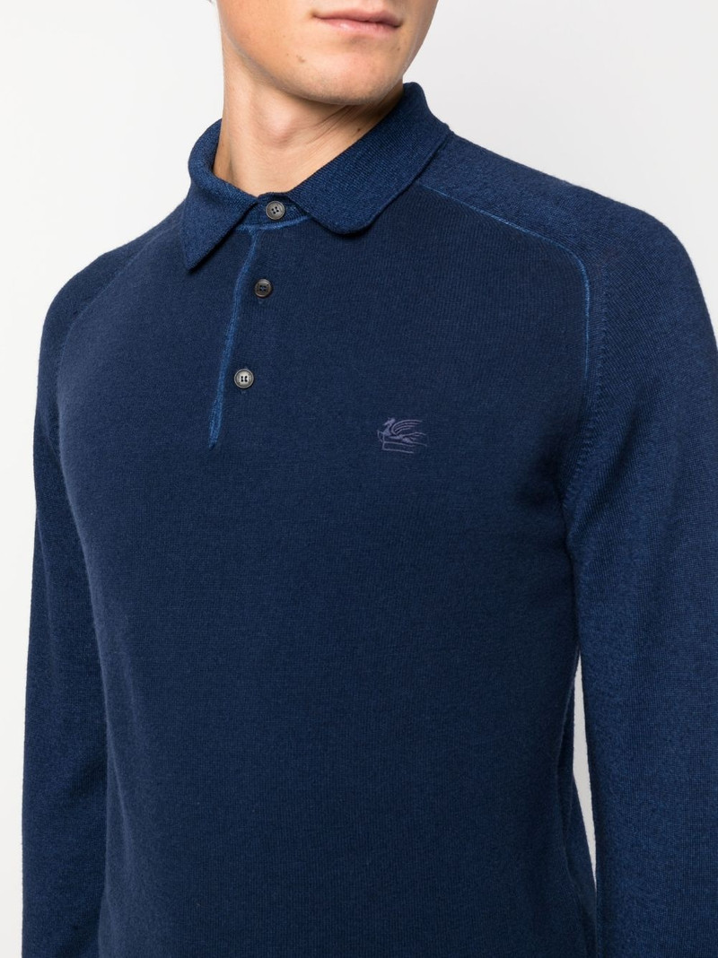 logo-embroidered long-sleeve polo shirt 5