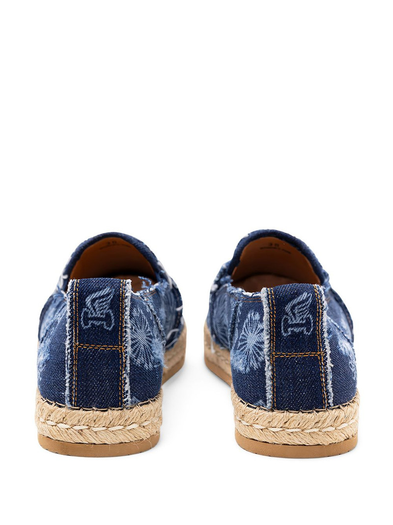 denim floral print espadrilles 3