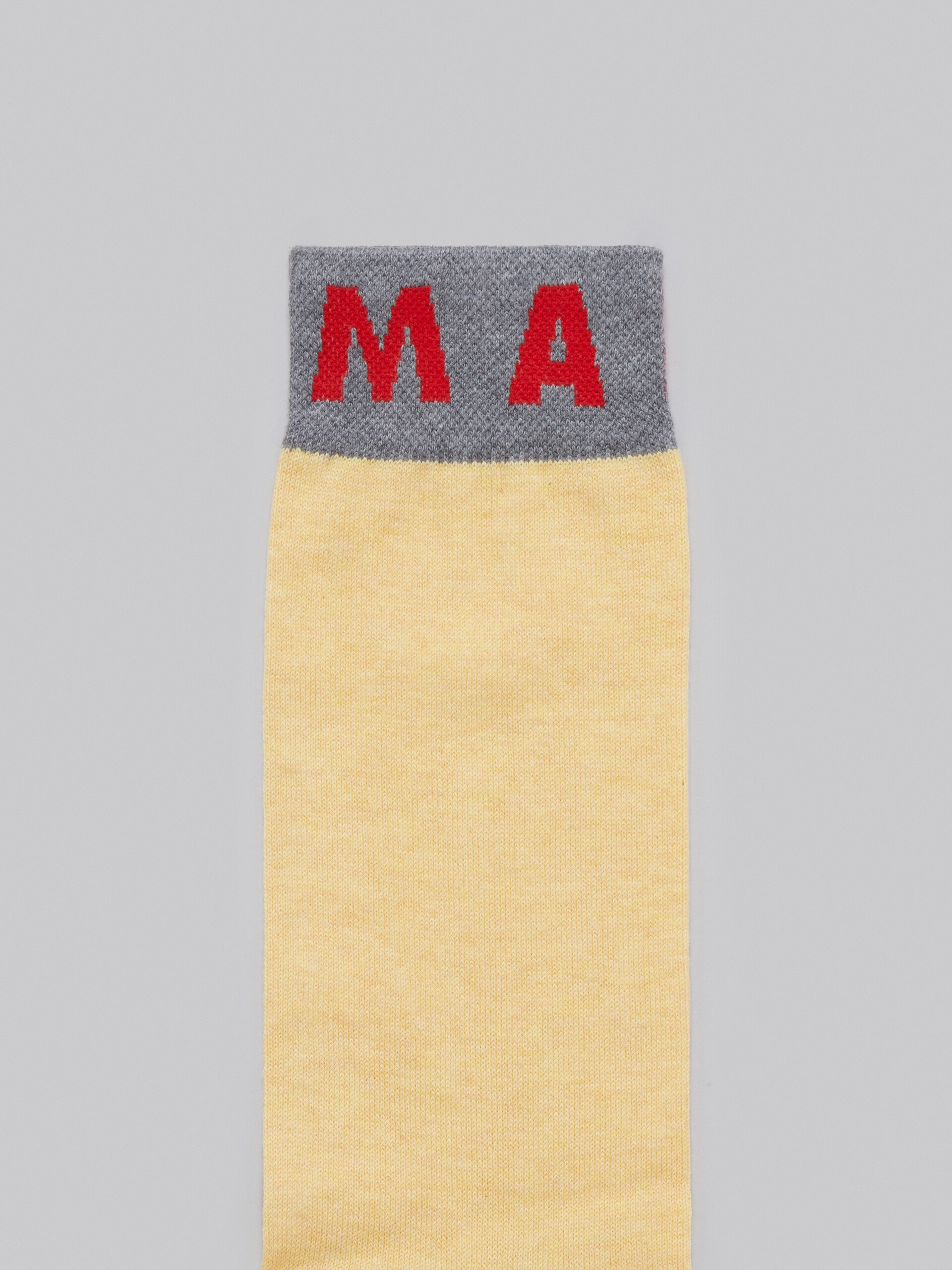 YELLOW COTTON AND NYLON SOCKS WITH COLOUR BLOCKS - 3