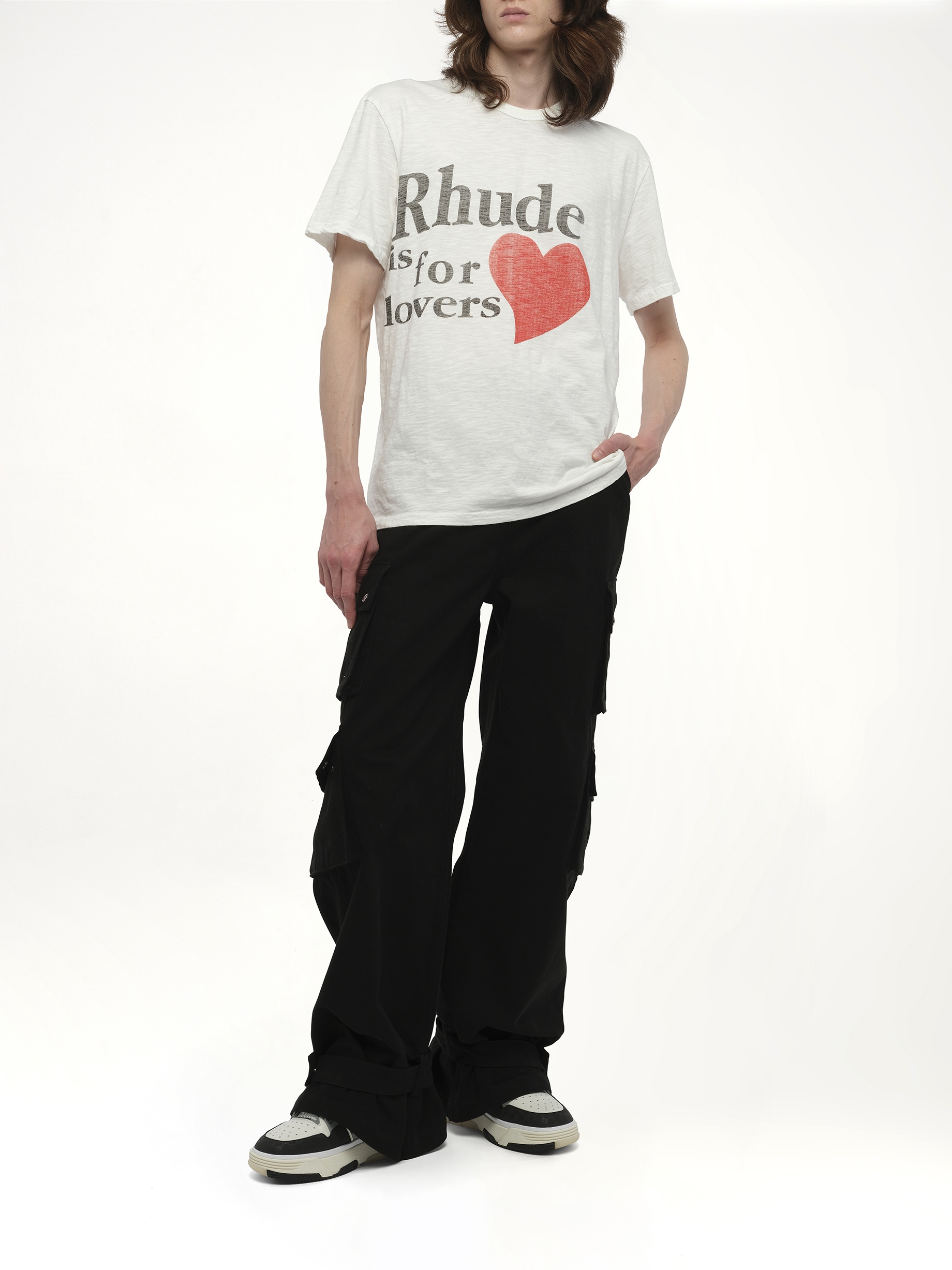 Rhude Lovers Slub Tee in White - 4