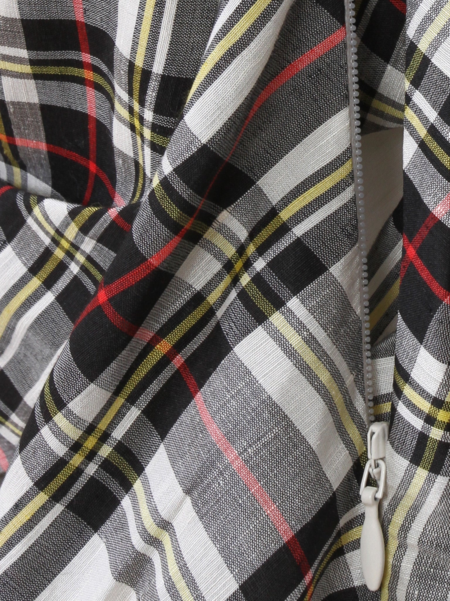 Silk Check Cut Out Dress - 4