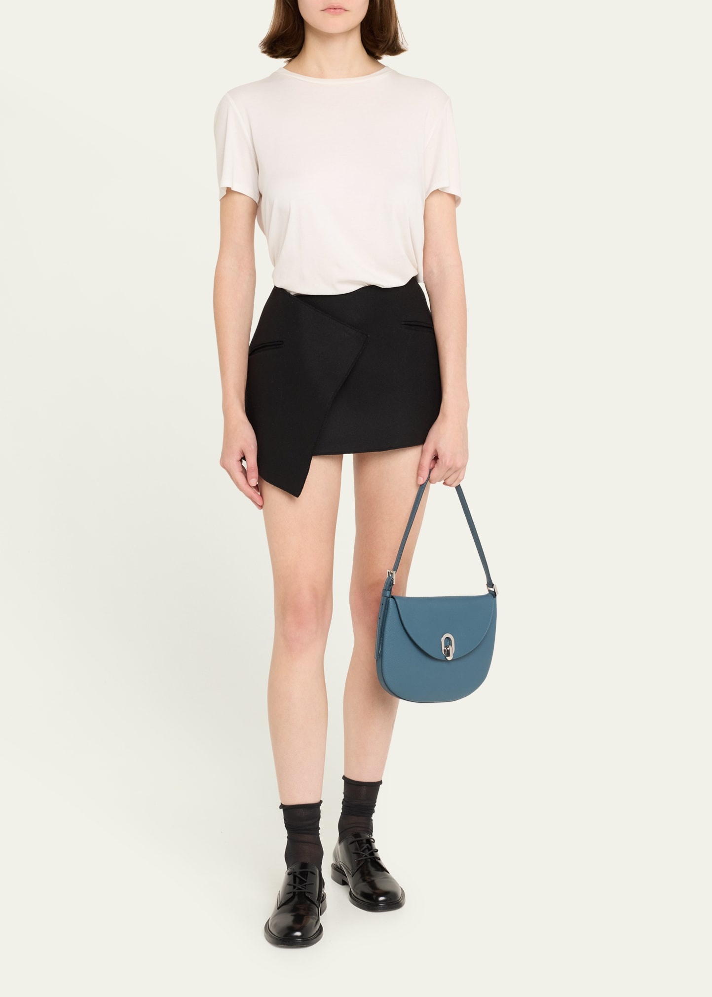 Tondo Small Grain Leather Hobo Bag - 5