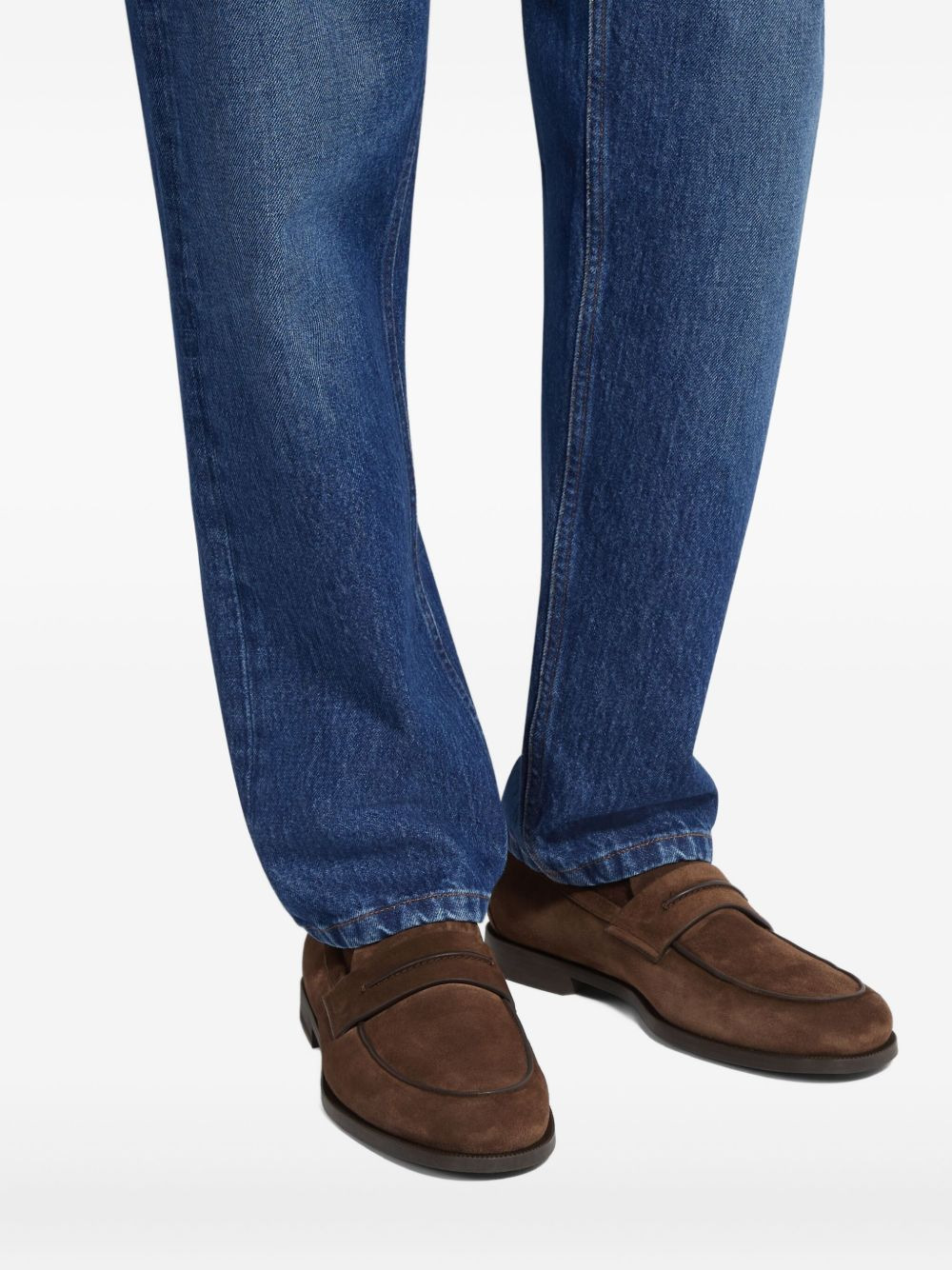 suede penny loafers - 5