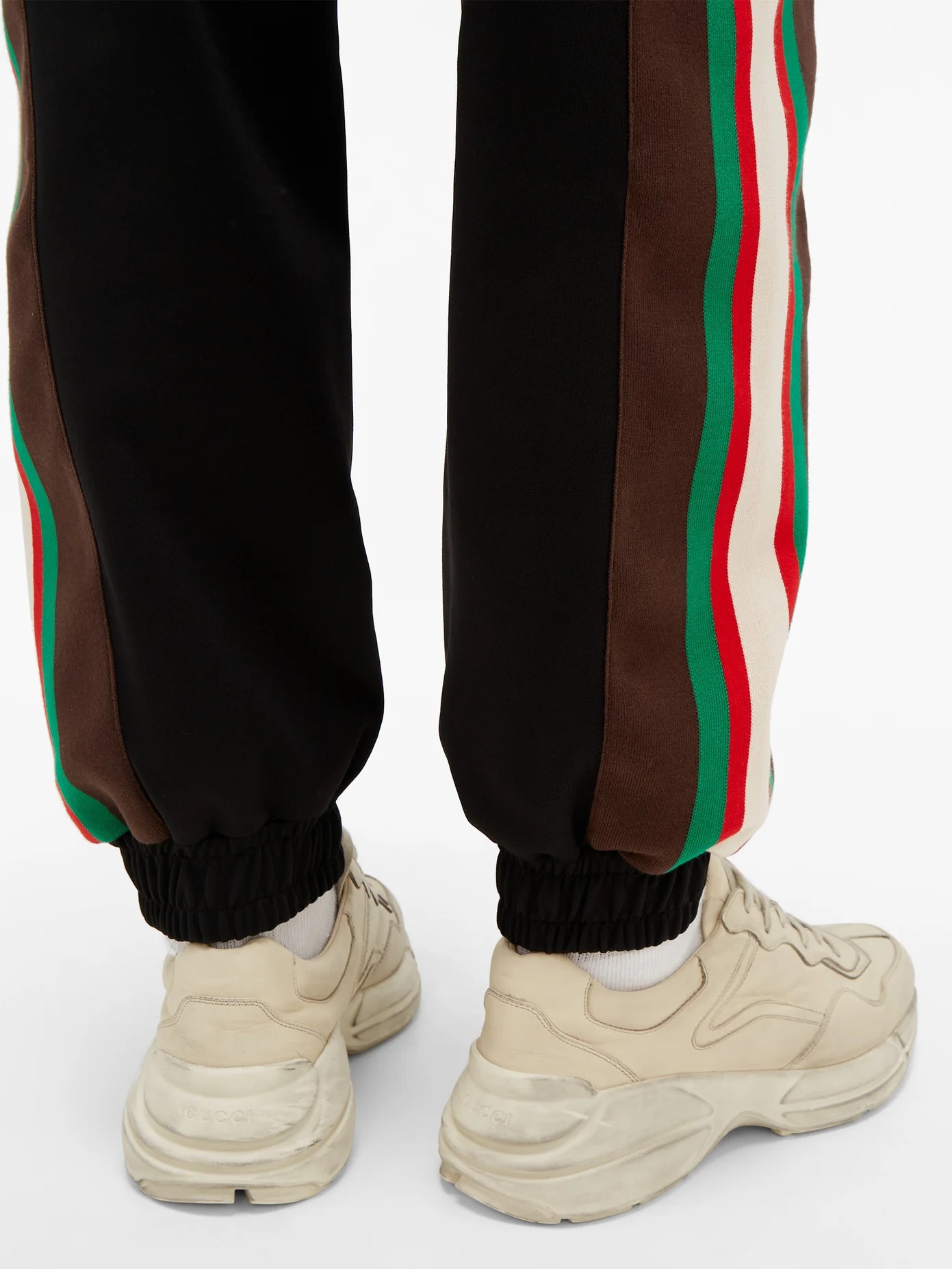 Web-striped jersey track pants - 3