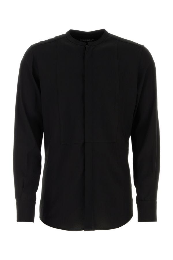 Black crepe shirt - 1