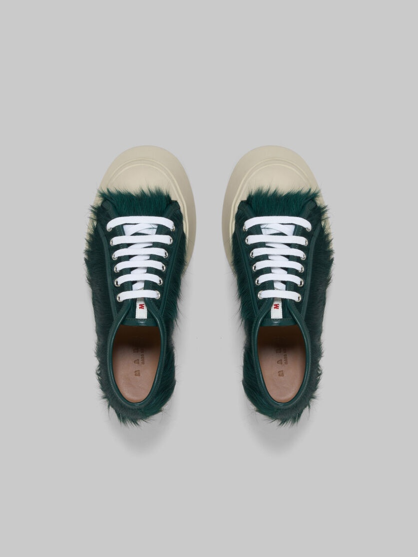 SEA GREEN LONG-HAIR CALFSKIN PABLO LACE-UP SNEAKER - 4
