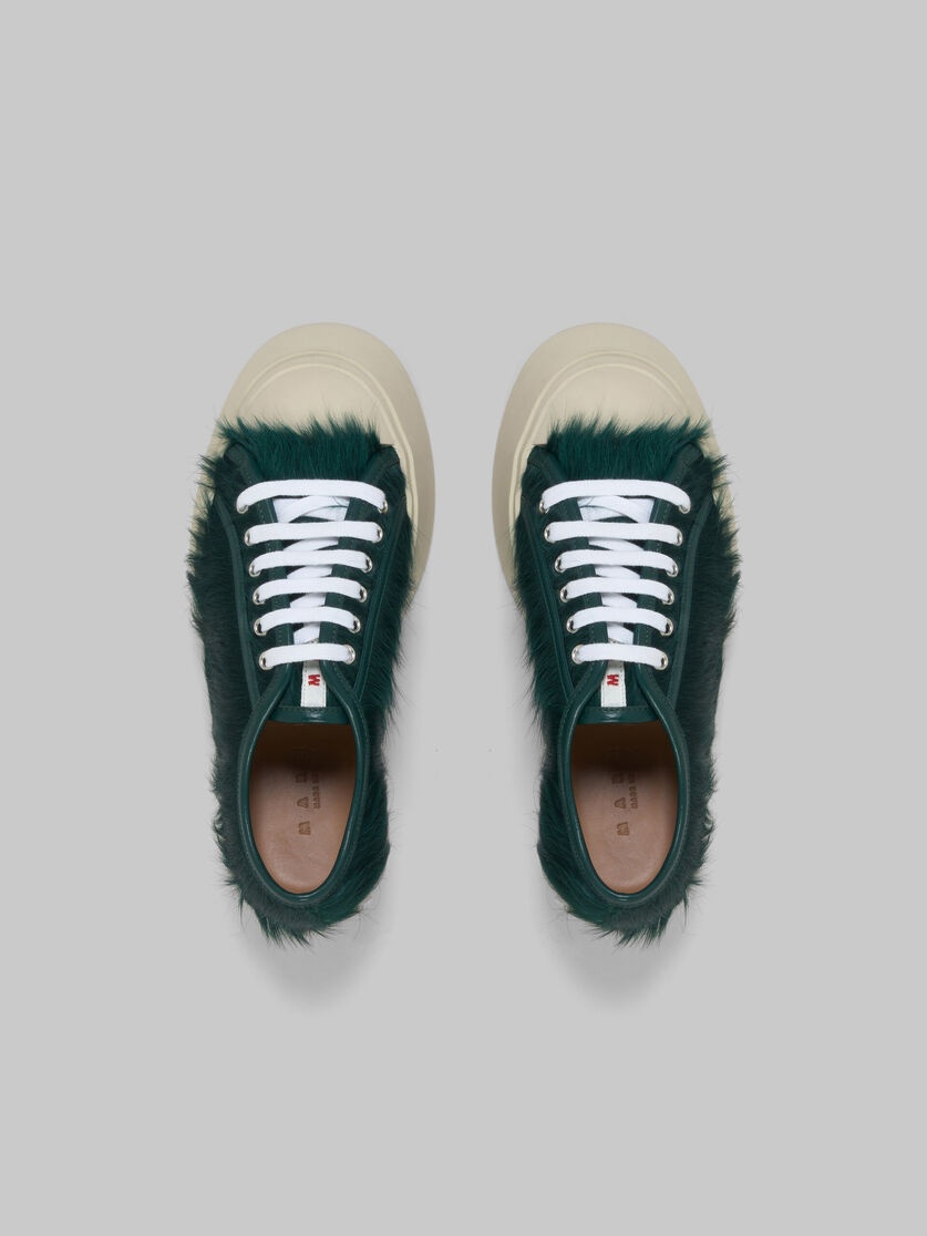 SEA GREEN LONG-HAIR CALFSKIN PABLO LACE-UP SNEAKER - 4