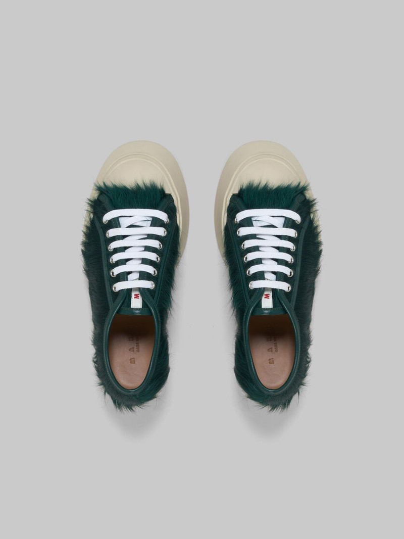 SEA GREEN LONG-HAIR CALFSKIN PABLO LACE-UP SNEAKER 4