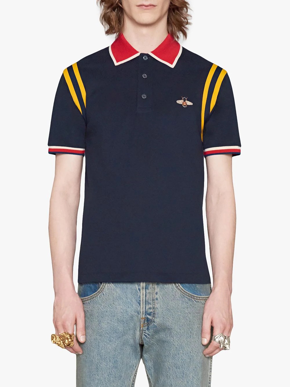 Cotton polo with bee - 3