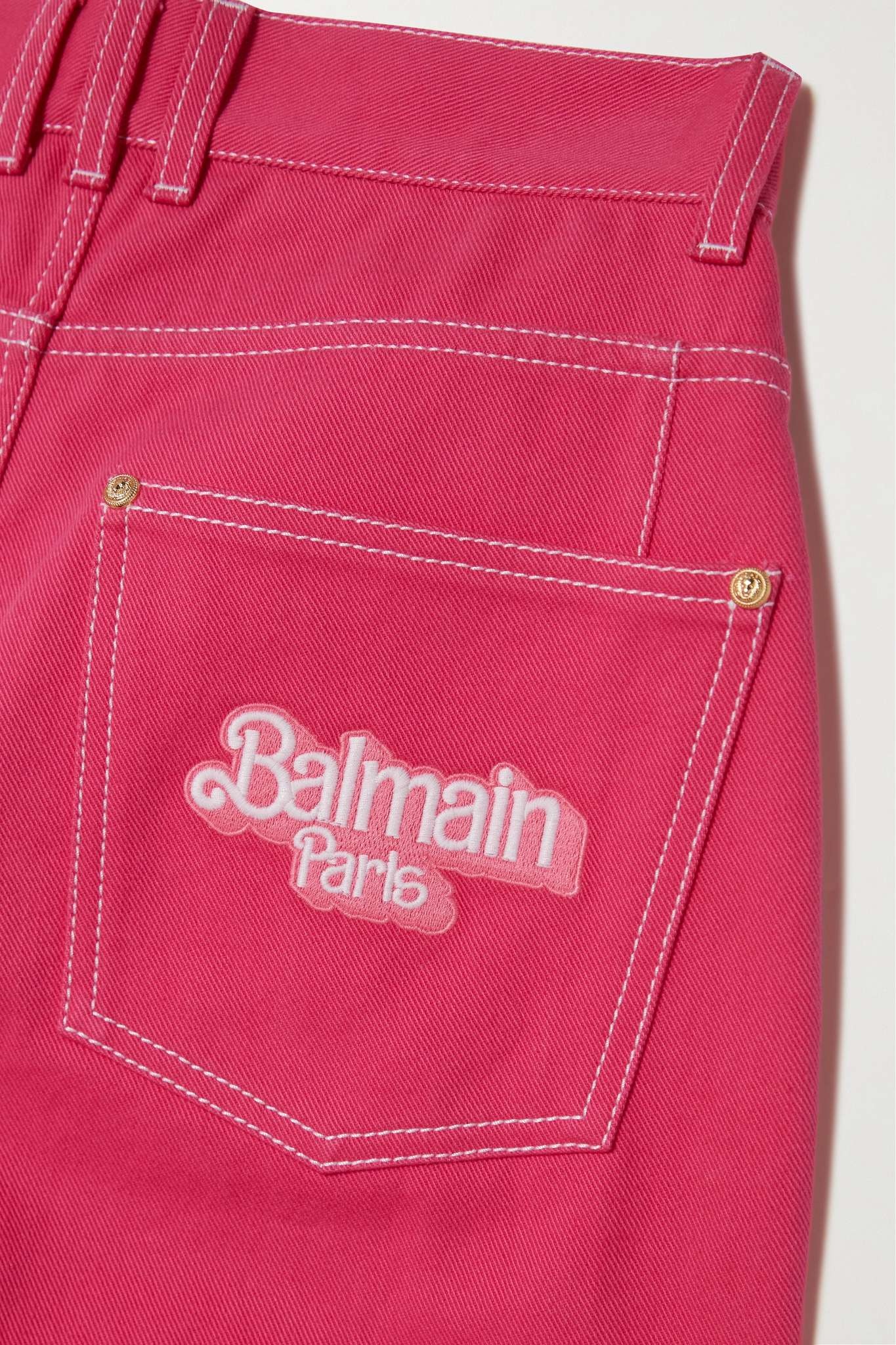 + Barbie embroidered high-rise tapered jeans - 6