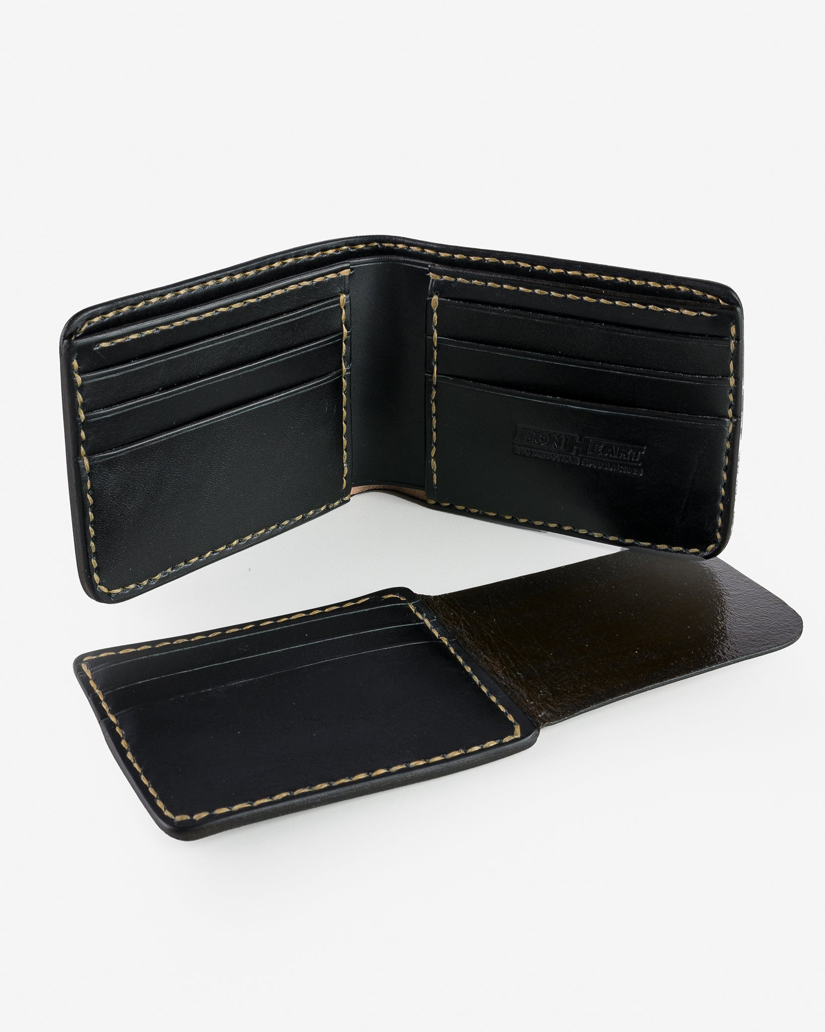 IHG-071-BLK Slimline Small Shell Cordovan Wallet - Black - 4