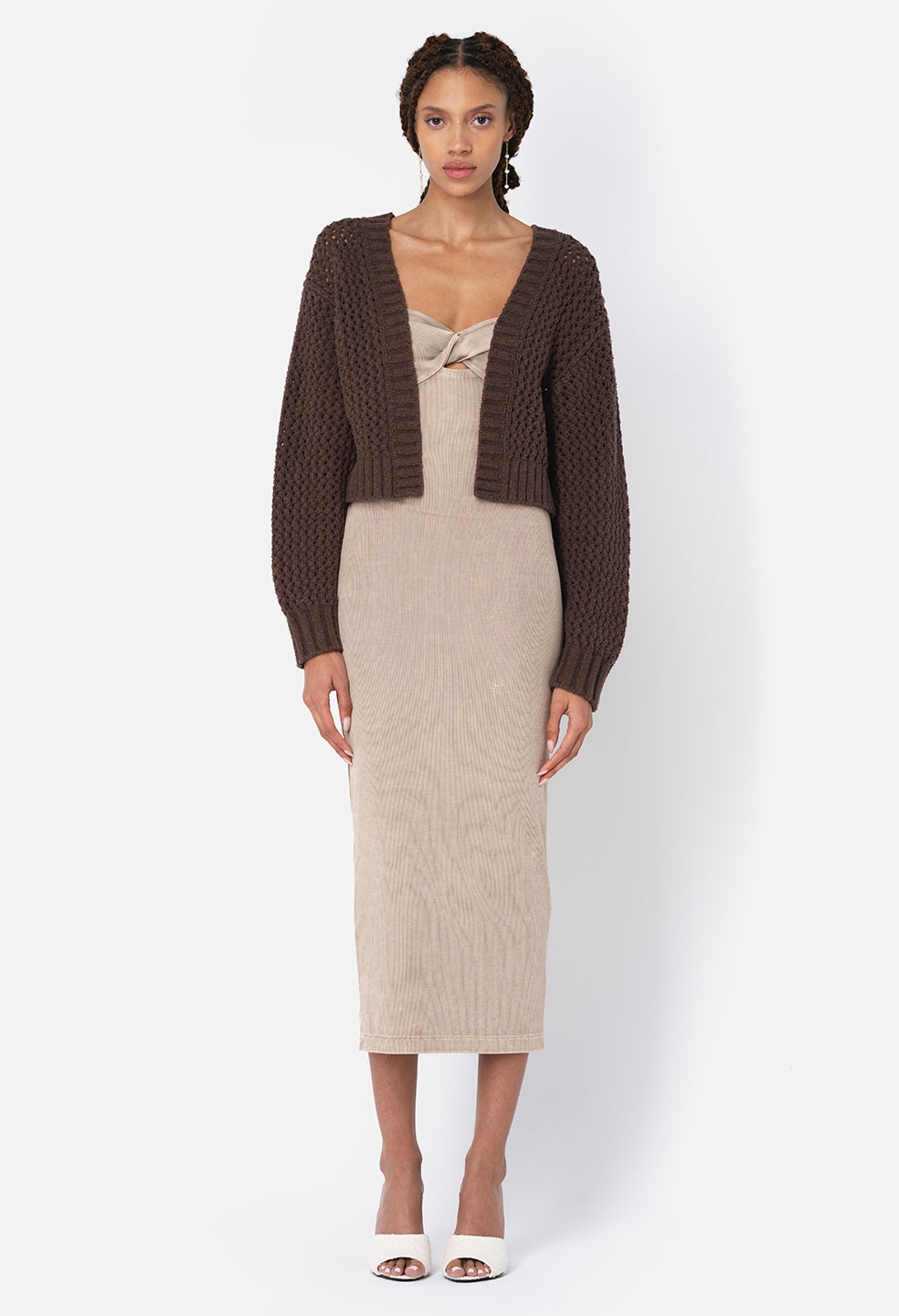 John Elliott FOAM BOUCLE CROPPED CARDIGAN