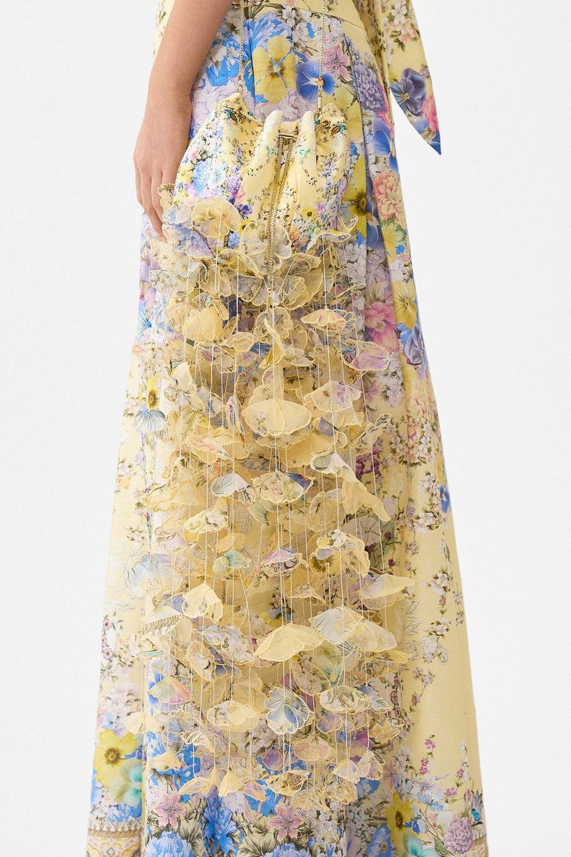 DRAWSTRING POUCH BAG WITH FLORAL FRINGE 6