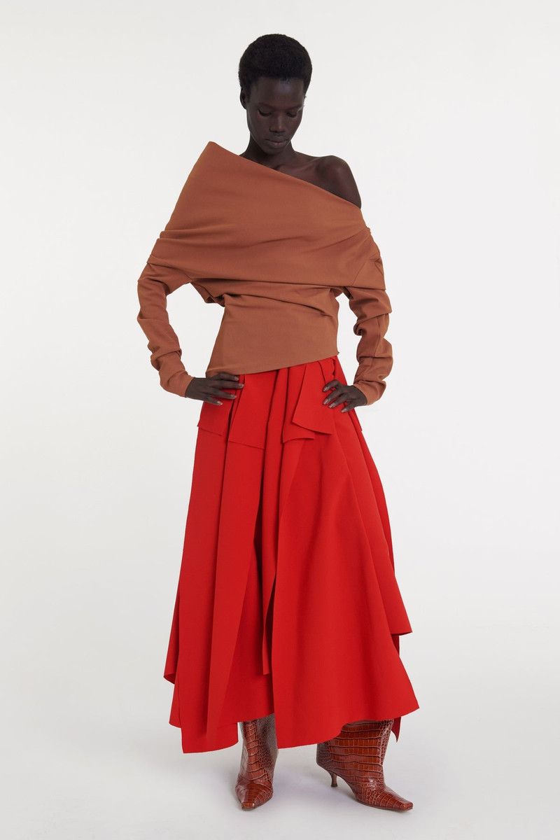 OFF SHOULDER ASYMMETRIC LONGSLEEVE TOP GINGER 1