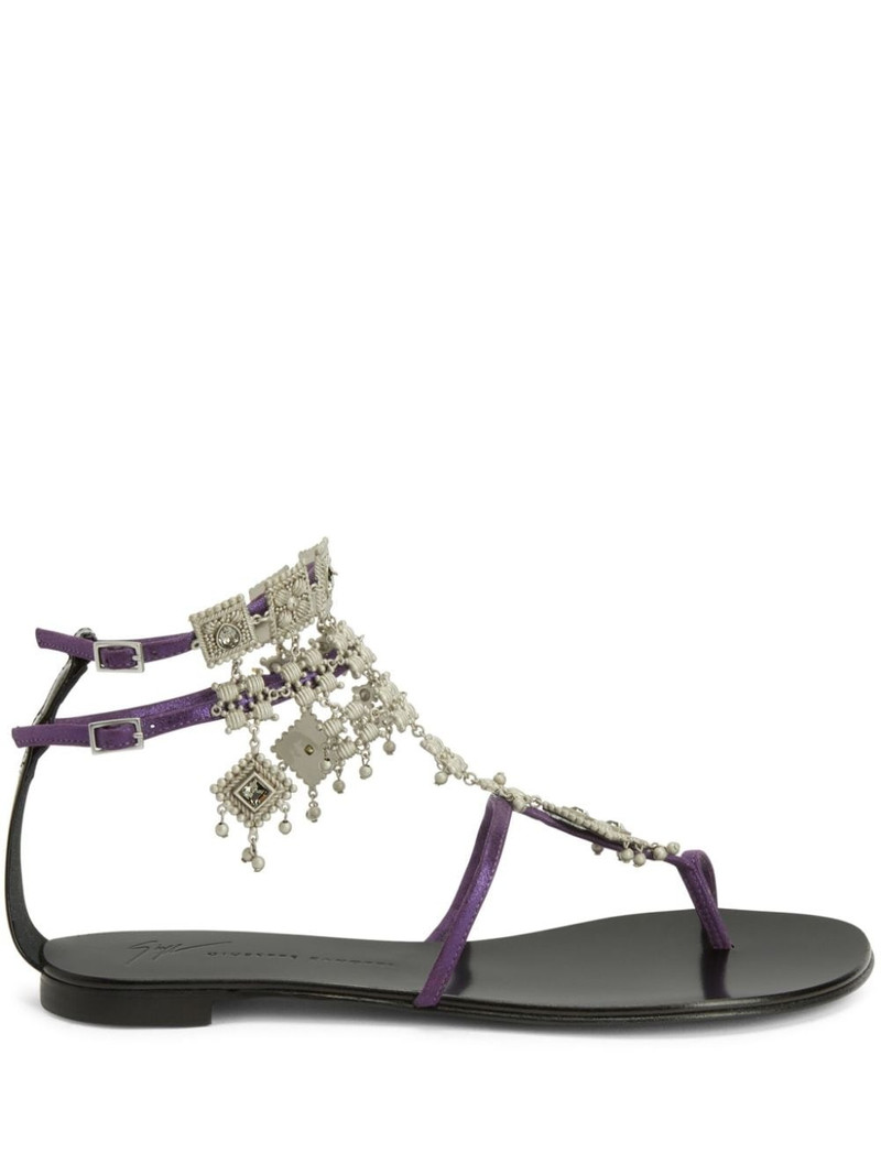 Amira embellished suede sandals 1