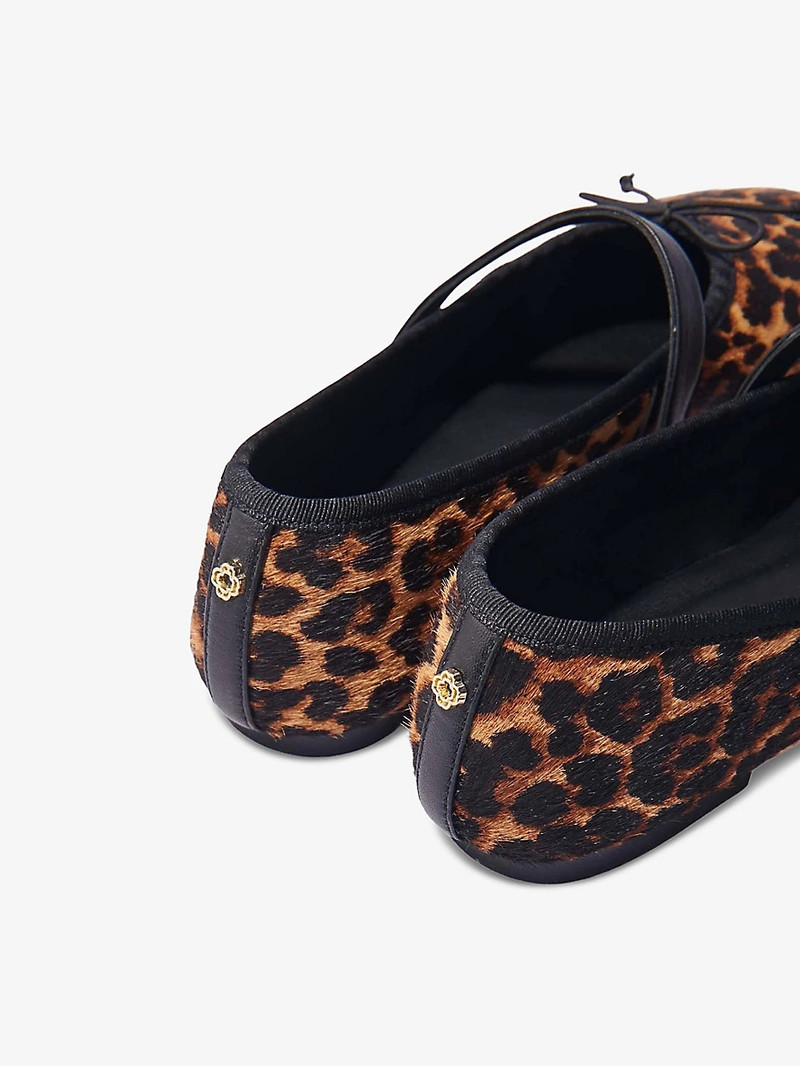maje Faby leopard-pattern calf-hair ballerina shoes outlook