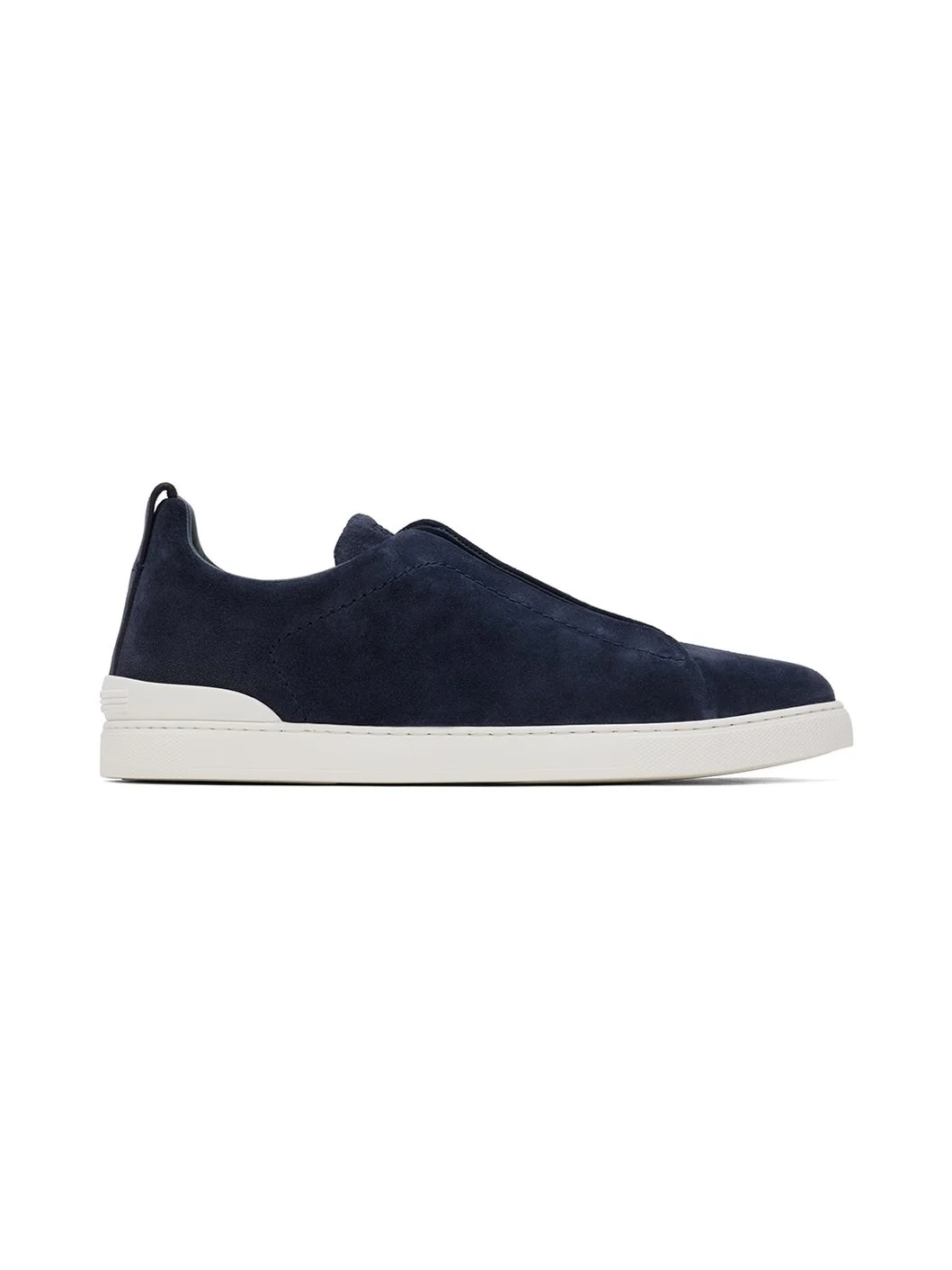 Blue Suede Triple Stitch Sneakers - 1