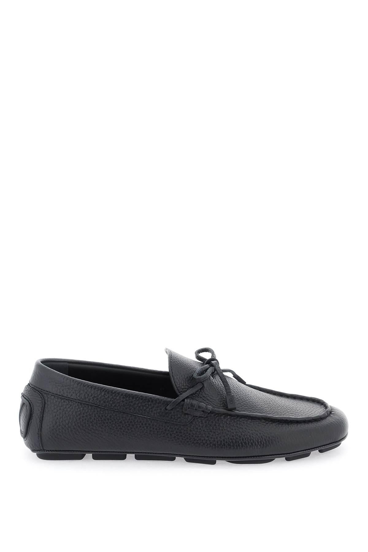 LEATHER LOAFERS WITH BOW - 1