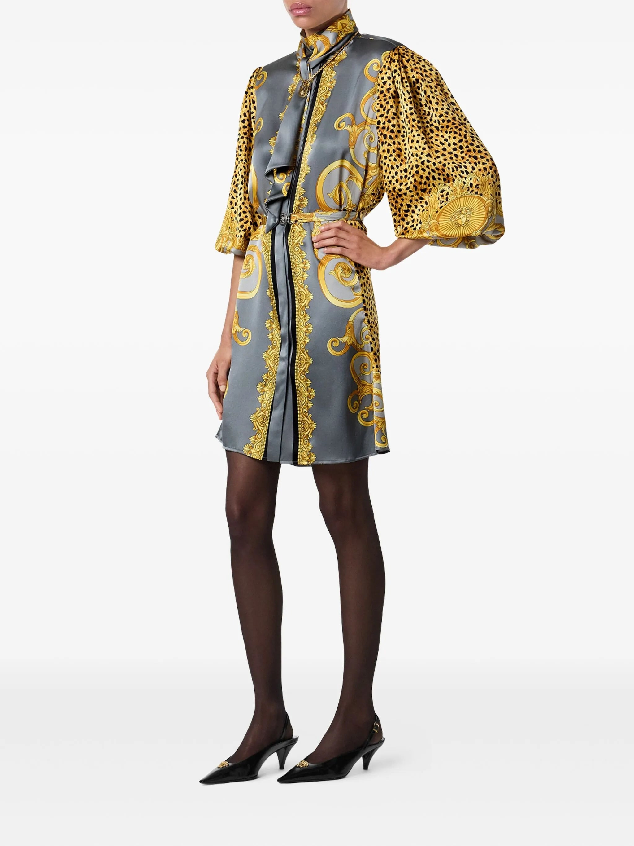 silk animal-print dress - 2