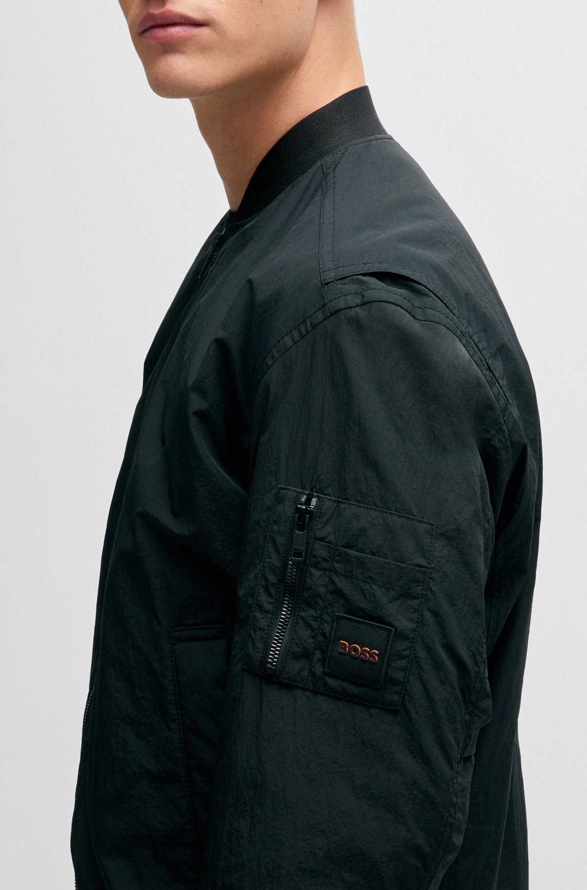 WATER-REPELLENT BOMBER JACKET WITH LOGO BADGE - 6