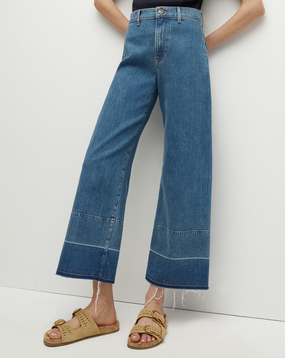 GRANT RELEASED HEM CROPPED WIDE-LEG JEAN - 4