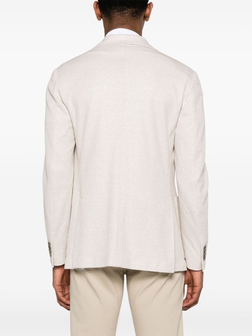 mÃ©lange-effect single-breasted blazer - 4
