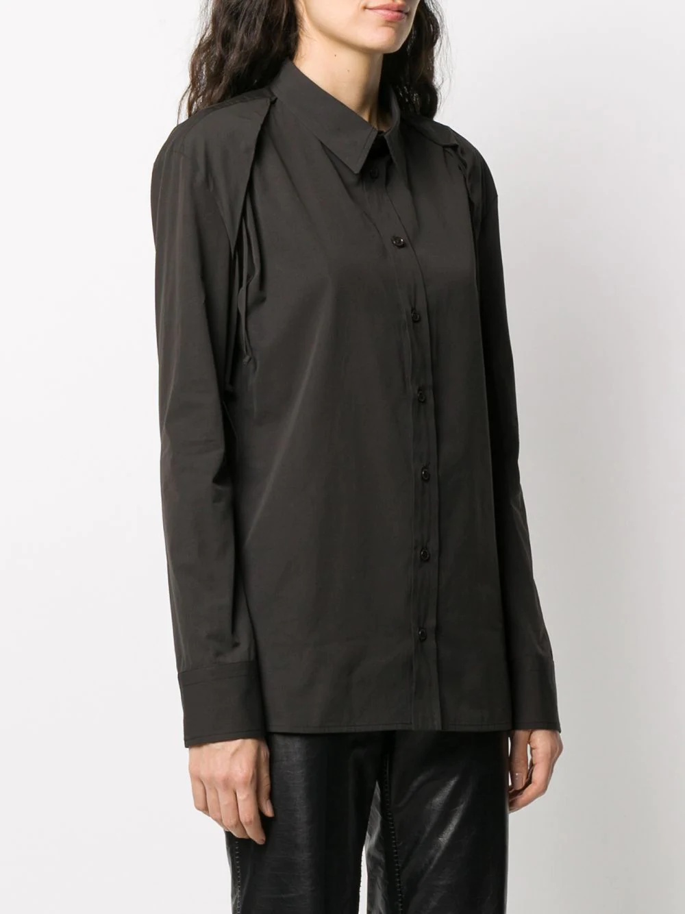 pleat-detail shirt - 3