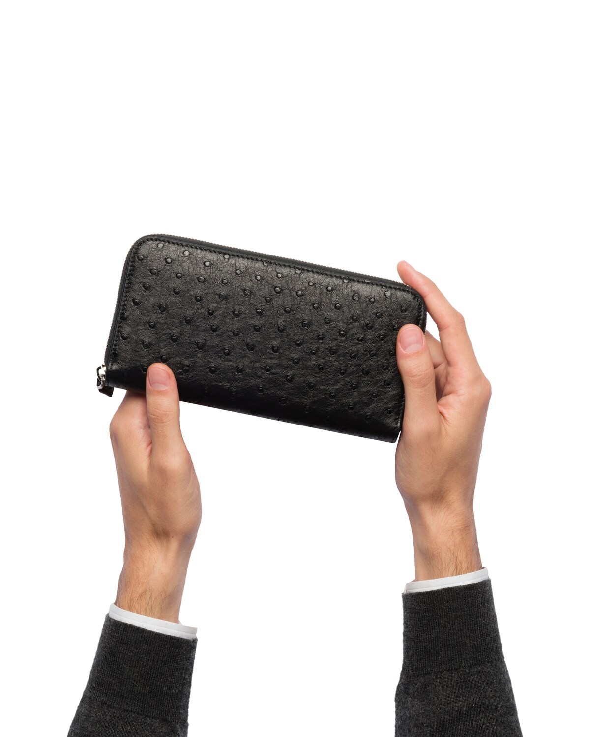 Ostrich Leather Zip Around Wallet - 6