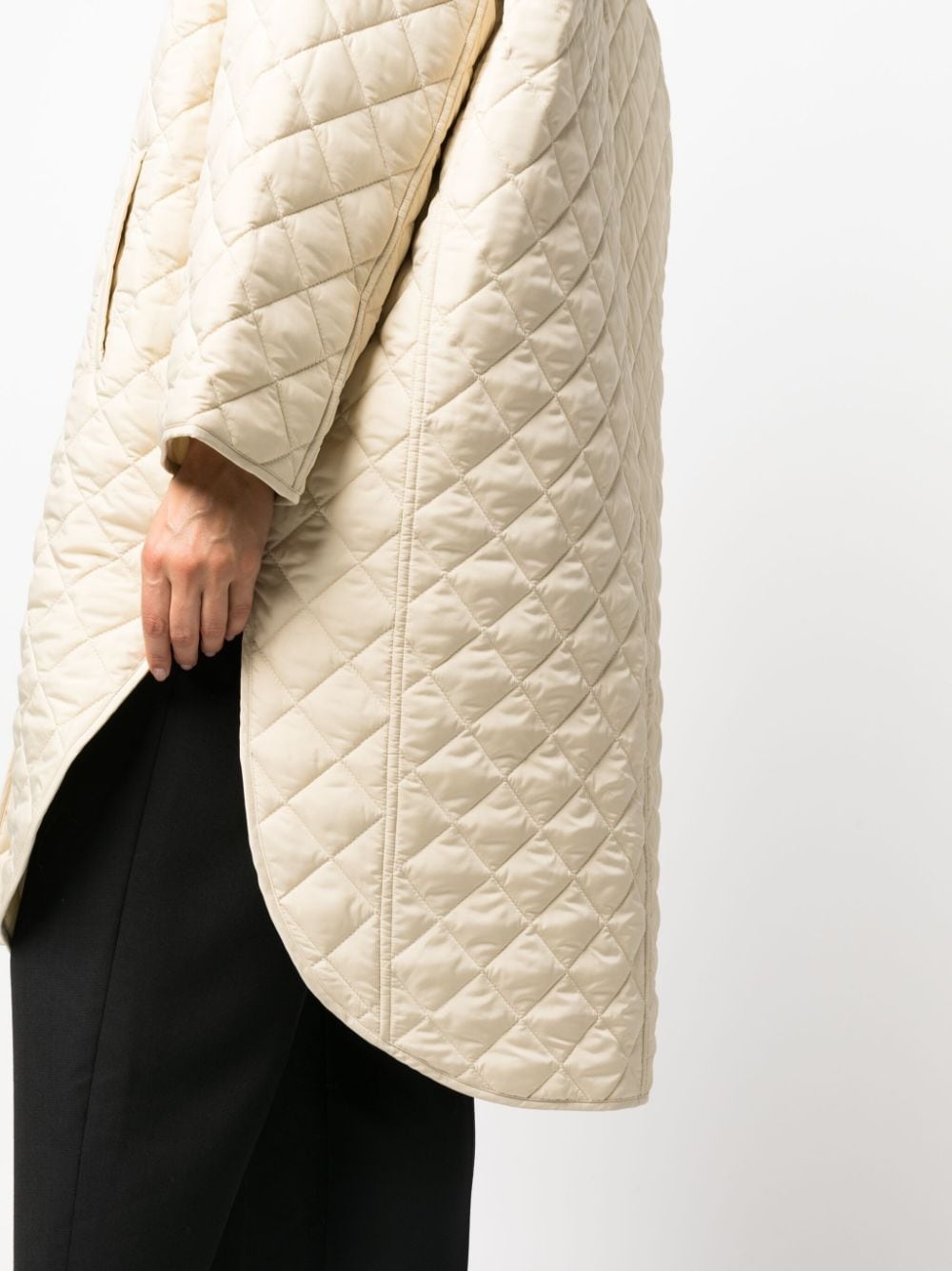 single-breasted quilted coat - 4