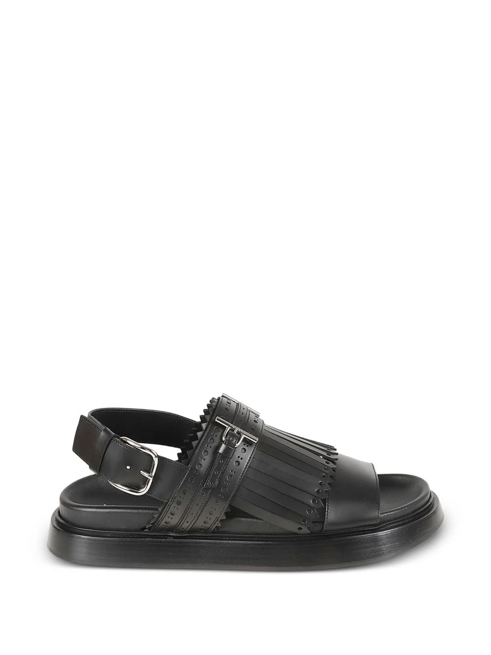 perforated leather sandals - 1