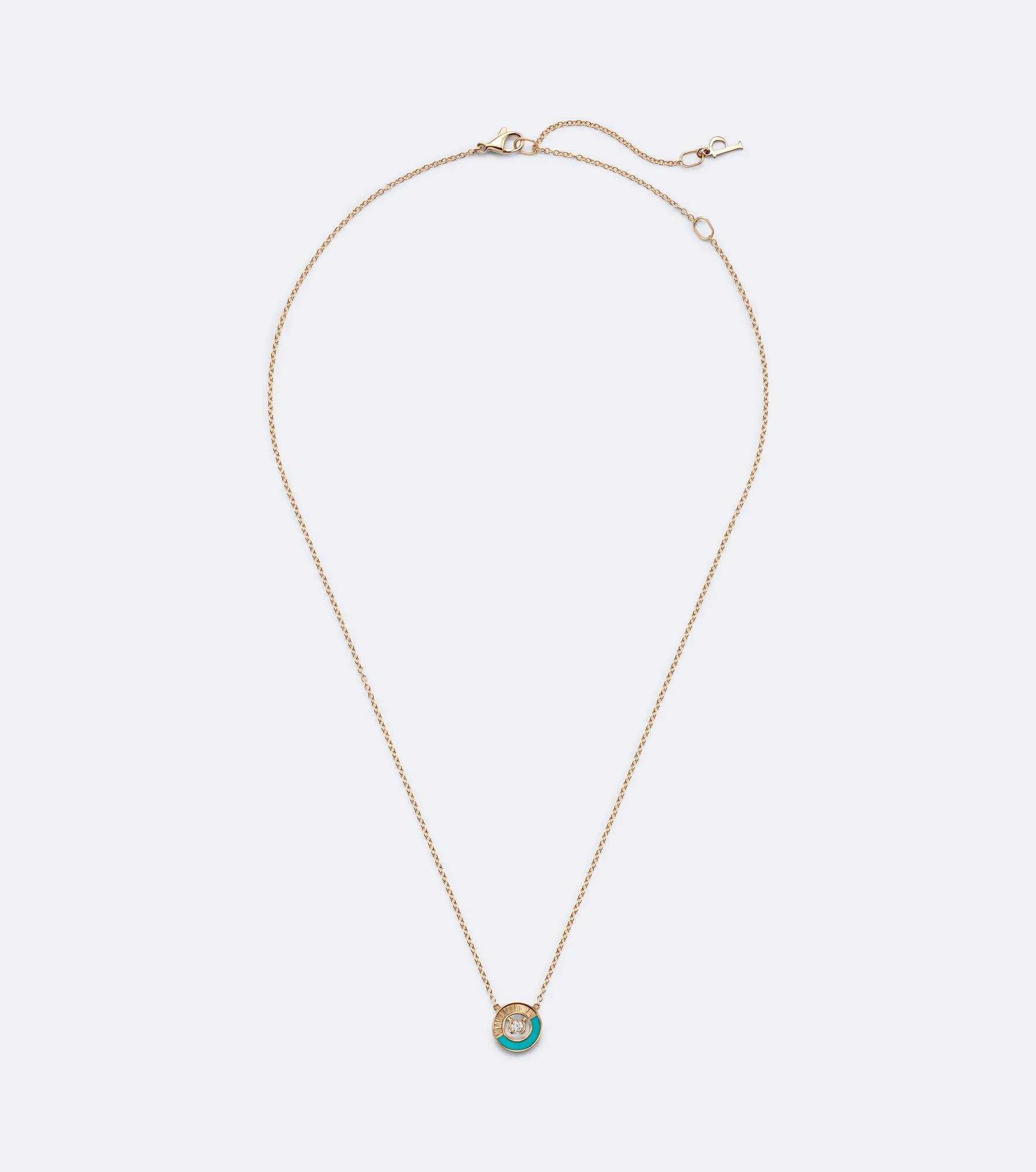 Possession Vibrant Palace 18kt rose gold necklace with turquoise and diamond - 1