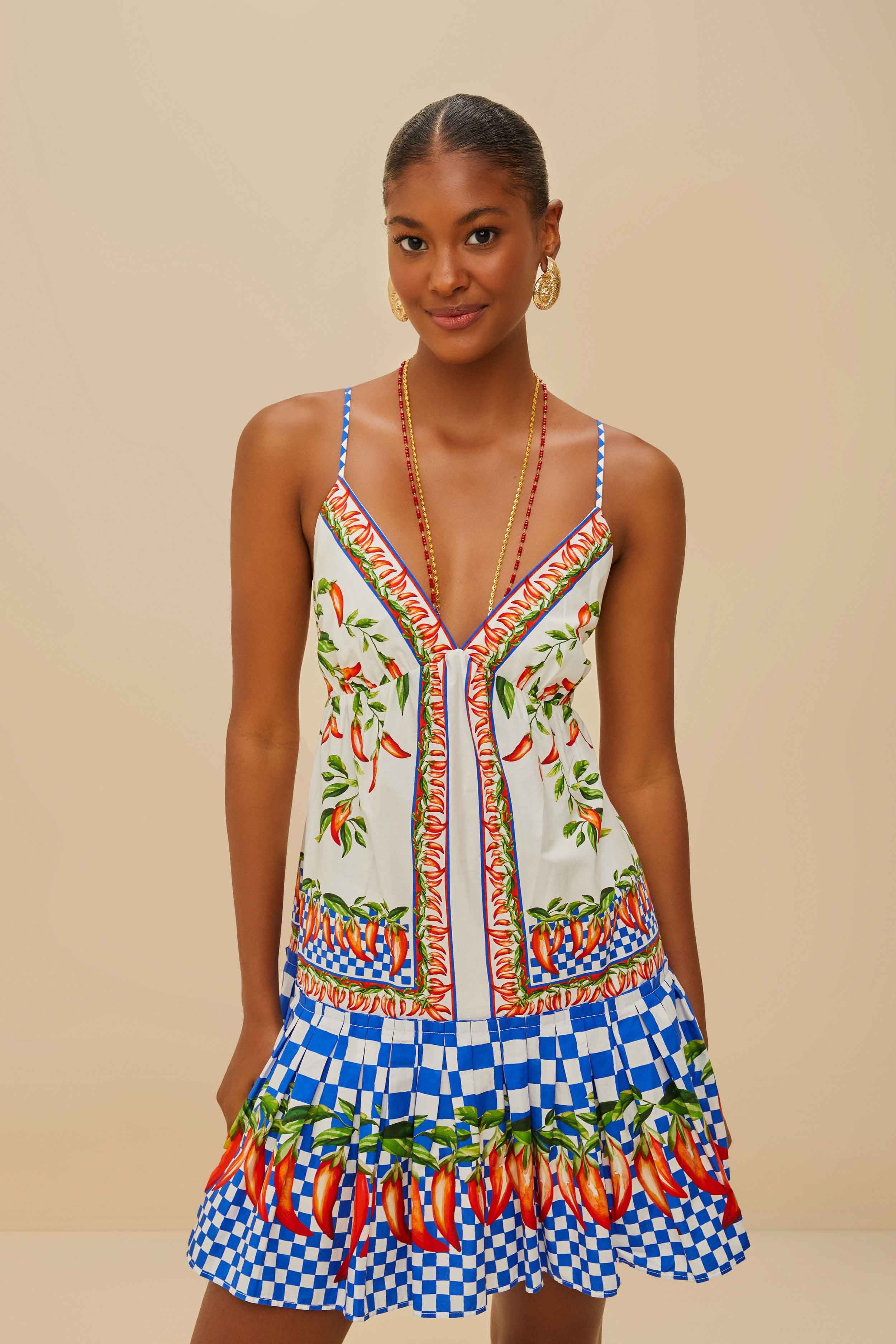 Off-White Picnic Peppers Ainika Organic Cotton Mini Dress - 2