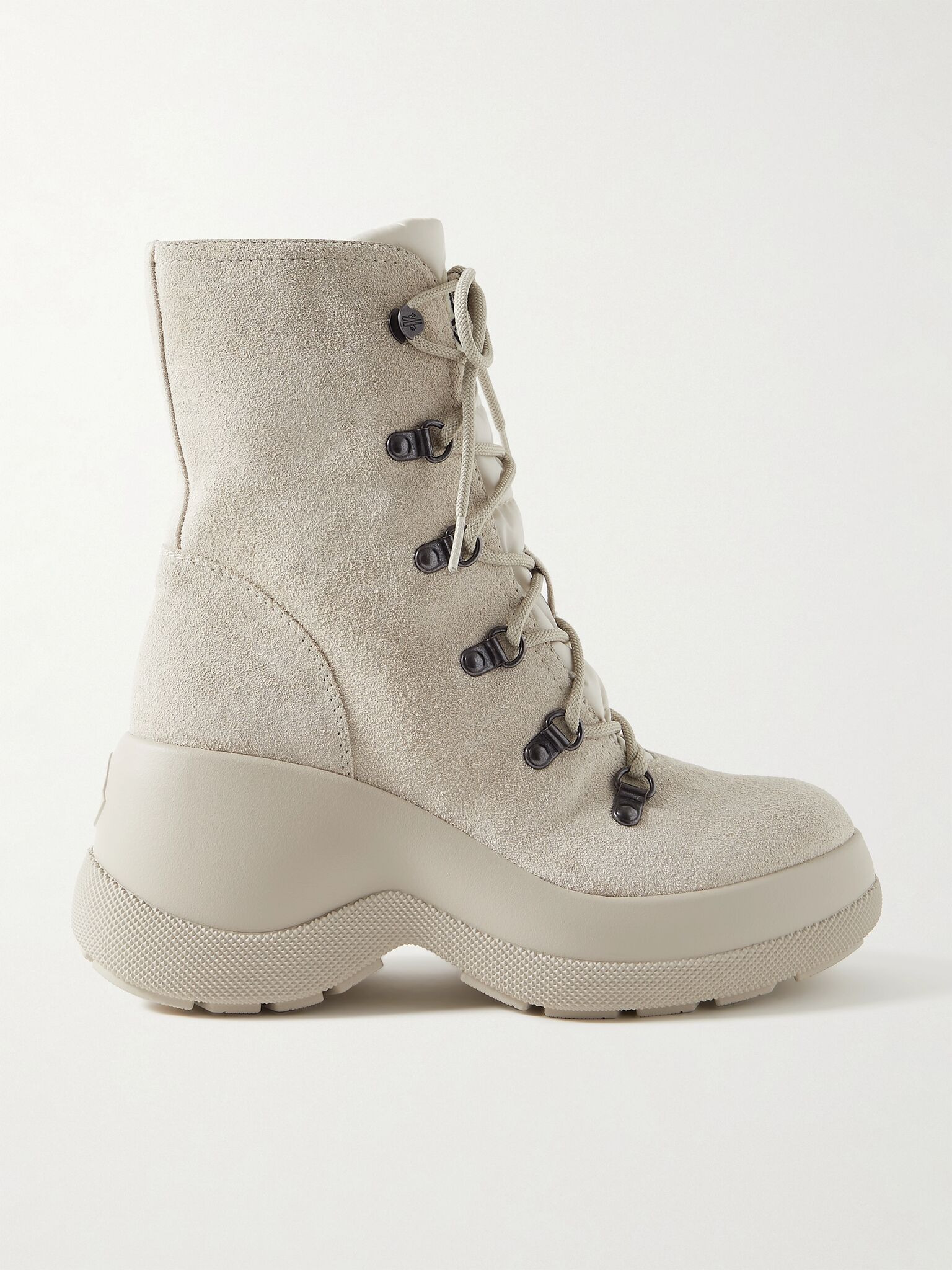 Resile Trek shell-trimmed suede ankle boots Ecru - 1