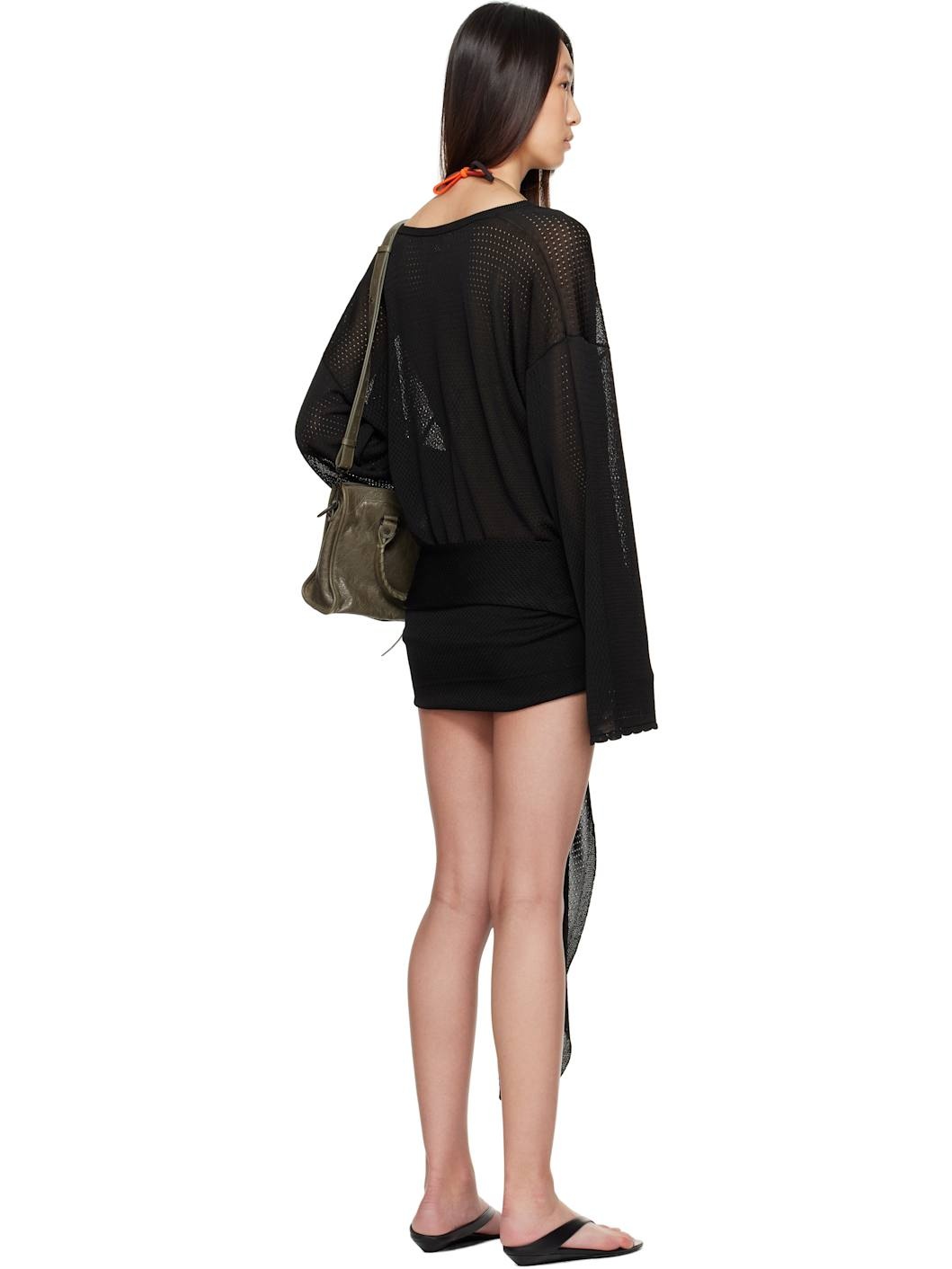 Black Mini Abito Cover-up - 3