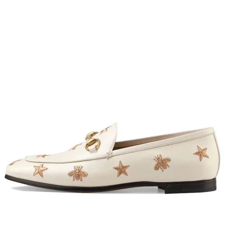 (WMNS) Gucci Jordaan Embroidered Leather White 505281-D3V00-9022 - 1