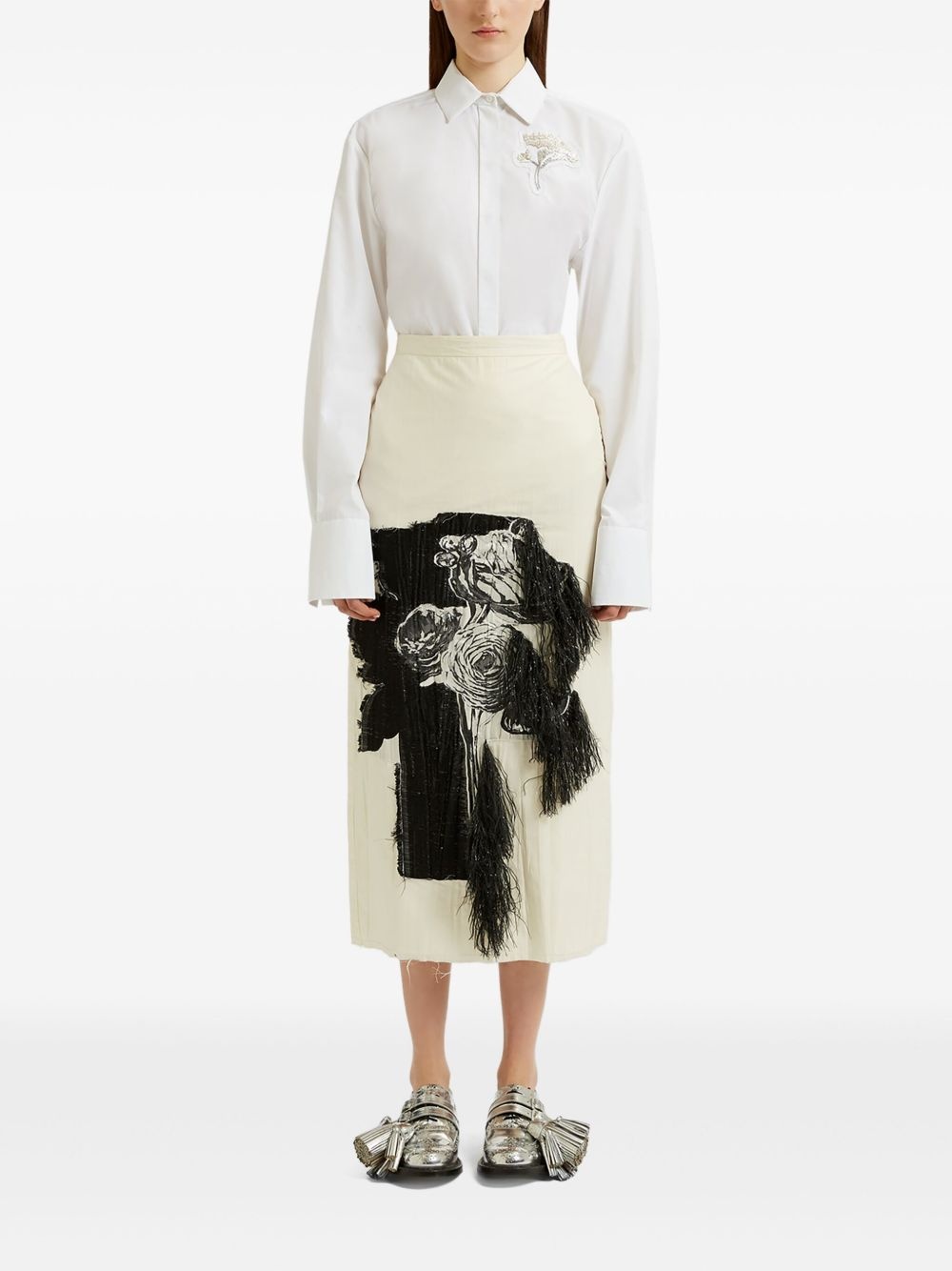 printed pencil skirt - 3